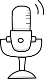 Reality Alchemist™ podcast microphone icon in minimalist black and white design.